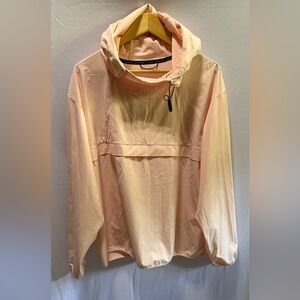 Women’s Nike Running Division Repel Jacket Large Peach Pink Center Swoosh Hood